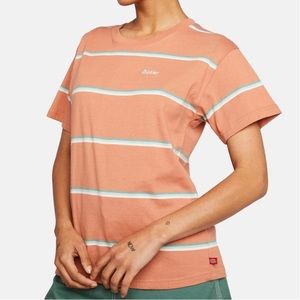Dickies Coral and White Striped Short Sleeve Tee